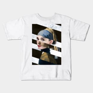 Poster Vermeer's "Girl with a Pearl Earring" & Audrey Hepburn Kids T-Shirt